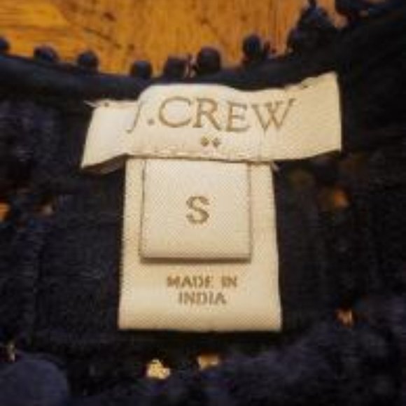 J Crew Navy Long Sleeve Blouse - Picture 8 of 9